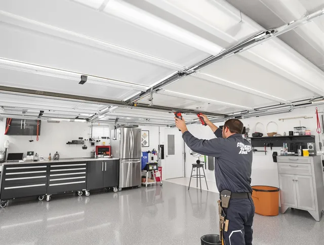 Overhead garage door repair service by Portsmouth Garage Door Repair in Portsmouth