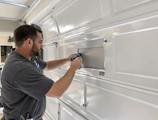 Garage door panel repair by Portsmouth Garage Door Repair in Portsmouth